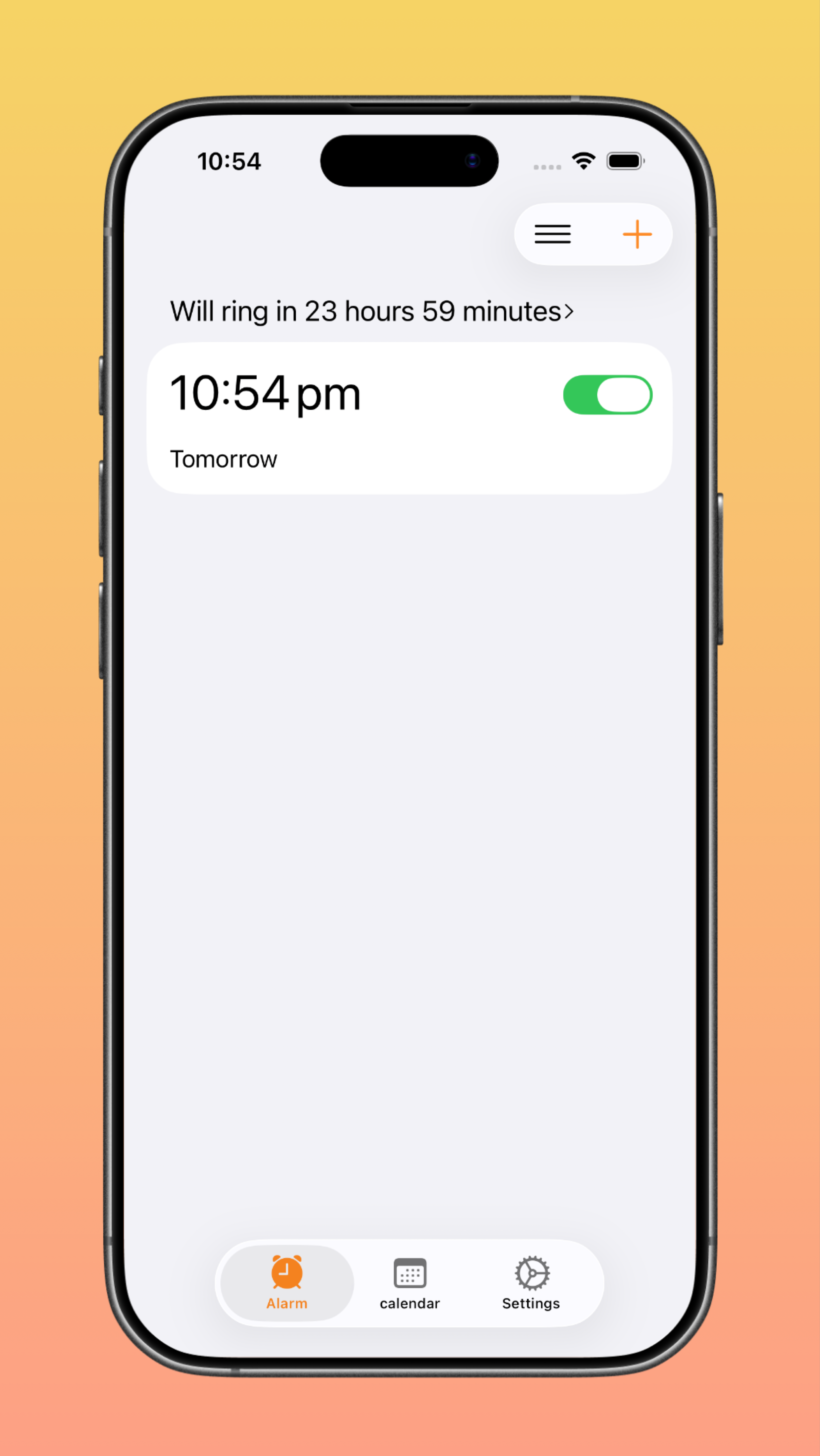 Create a new alarm