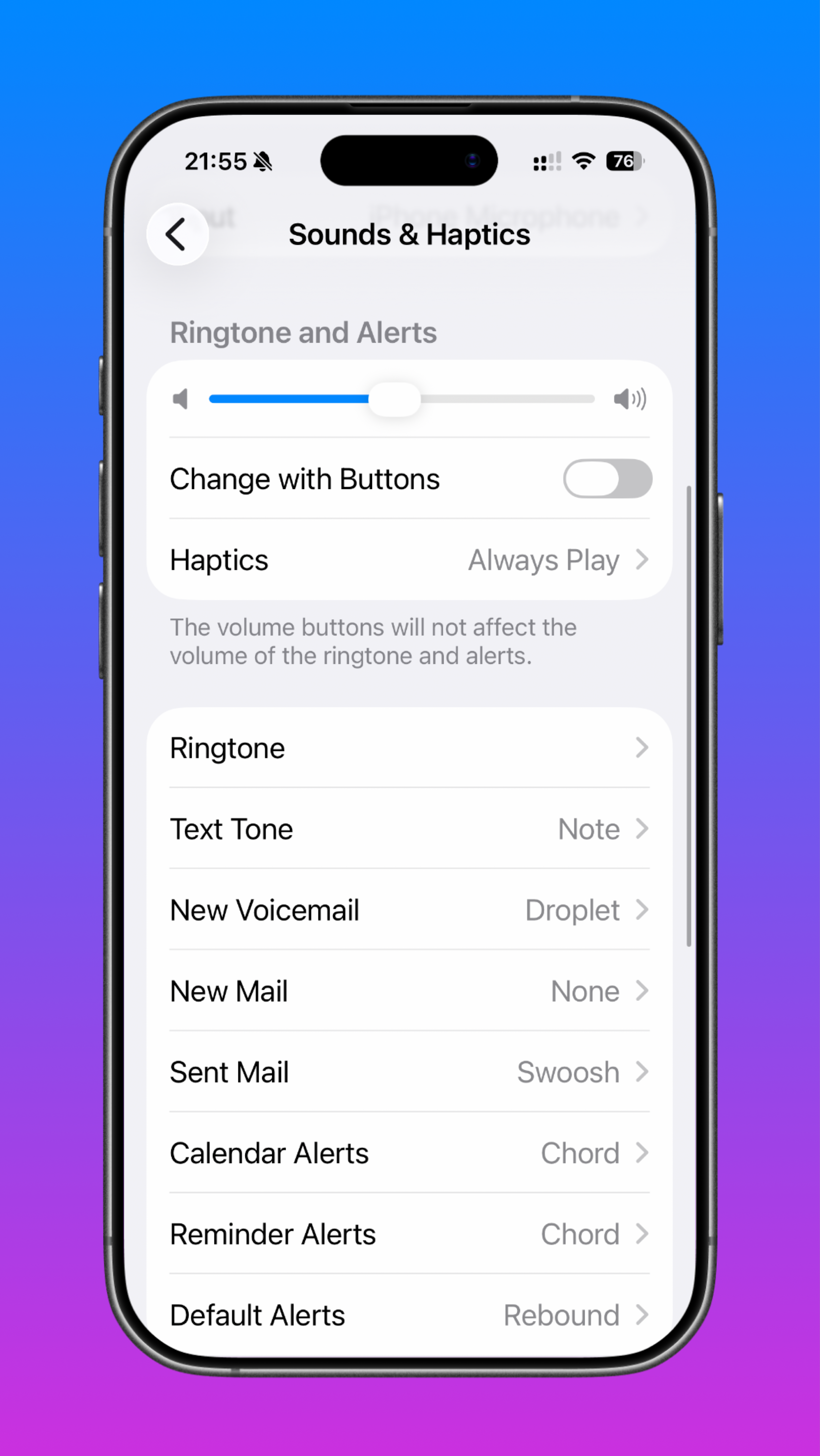 Low Ringer and Alerts Volume